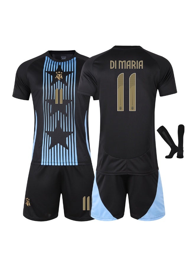 افا 2024-2025 الأرجنتين لكرة القدم التدريب موحدة #11 دي ماريا كرة القدم جيرسي السراويل الجوارب مجموعة الأطفال حجم و الكبار حجم ، هدية للجماهير والأصدقاء - Image 1